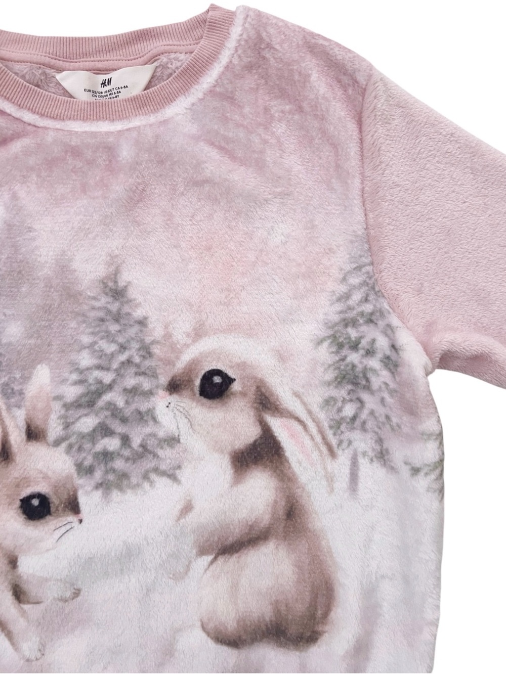 H&M girls fluffy bunny sweatshirt - Picture 3 of 5